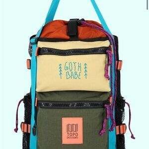 Topo Designs x Goth Babe Olive and Cream Backpack